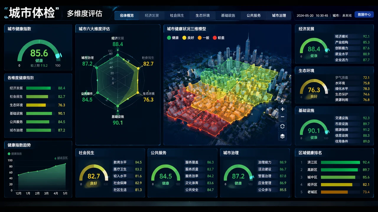 多维度指标评估可视化界面