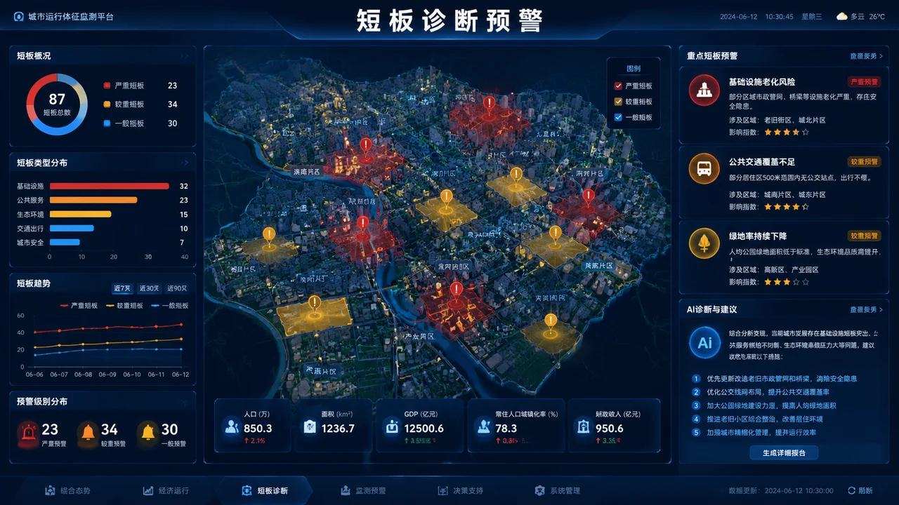 短板诊断预警可视化界面