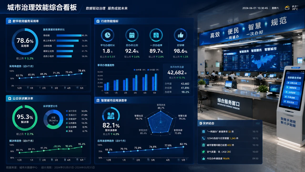 城市治理效能评估示意图