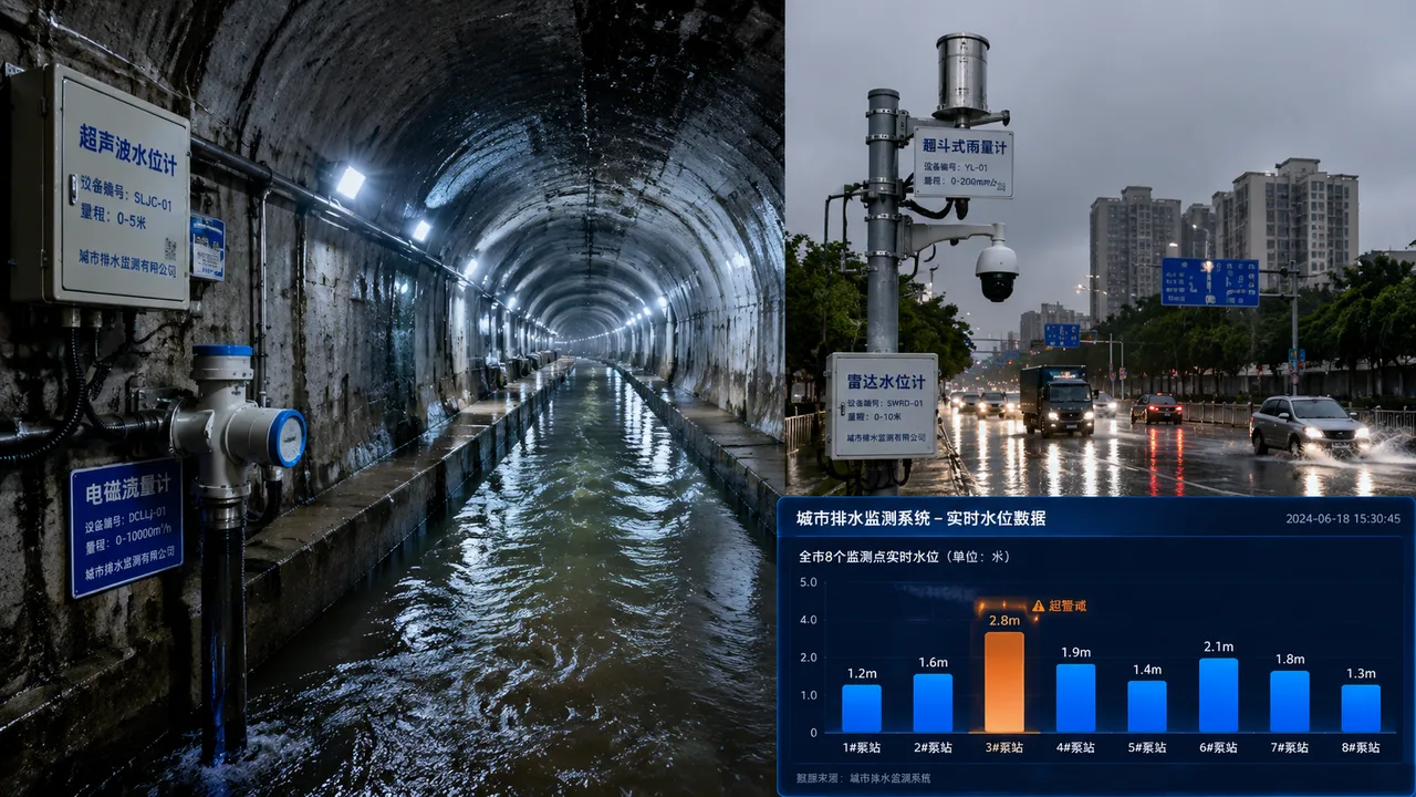 排水防涝监测示意图