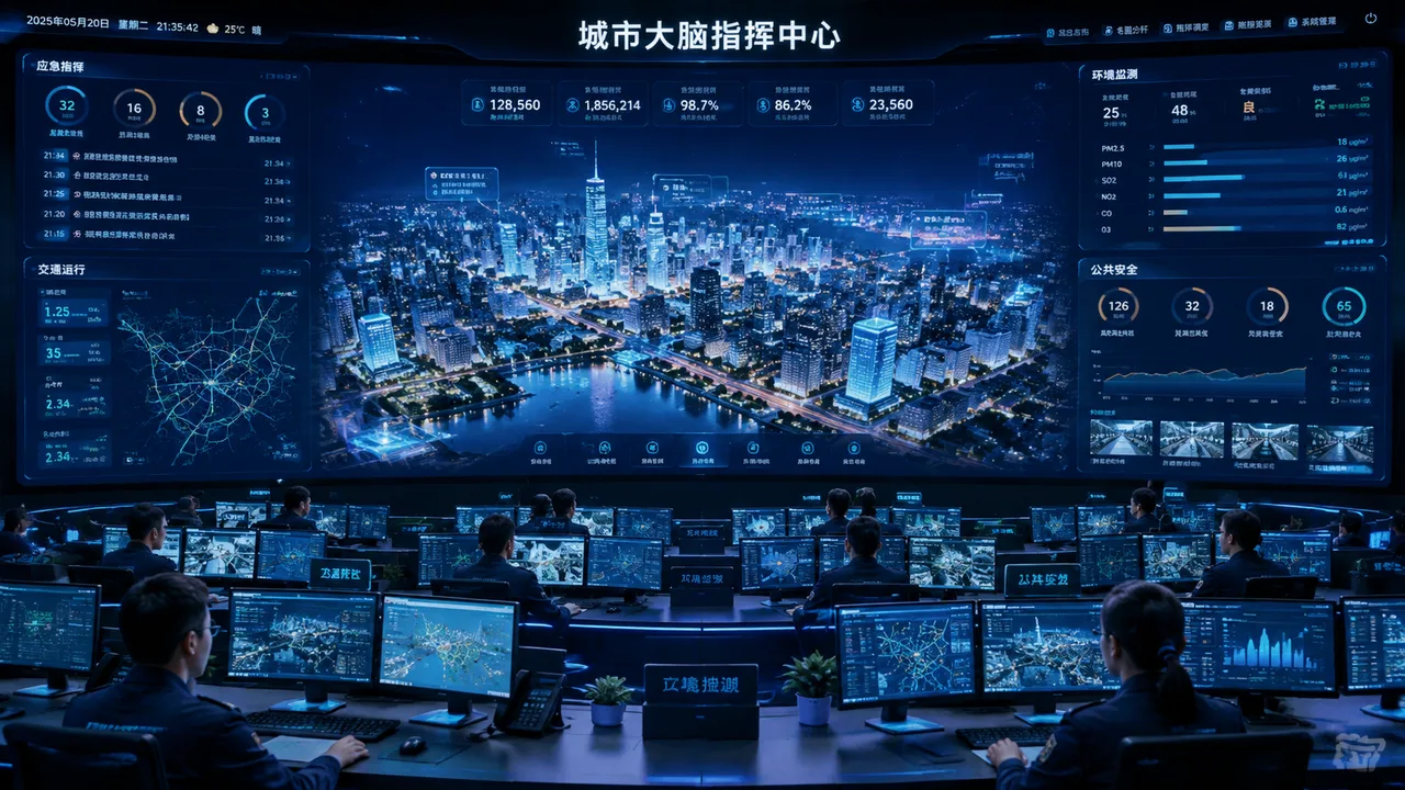 城市大脑指挥中心示意图