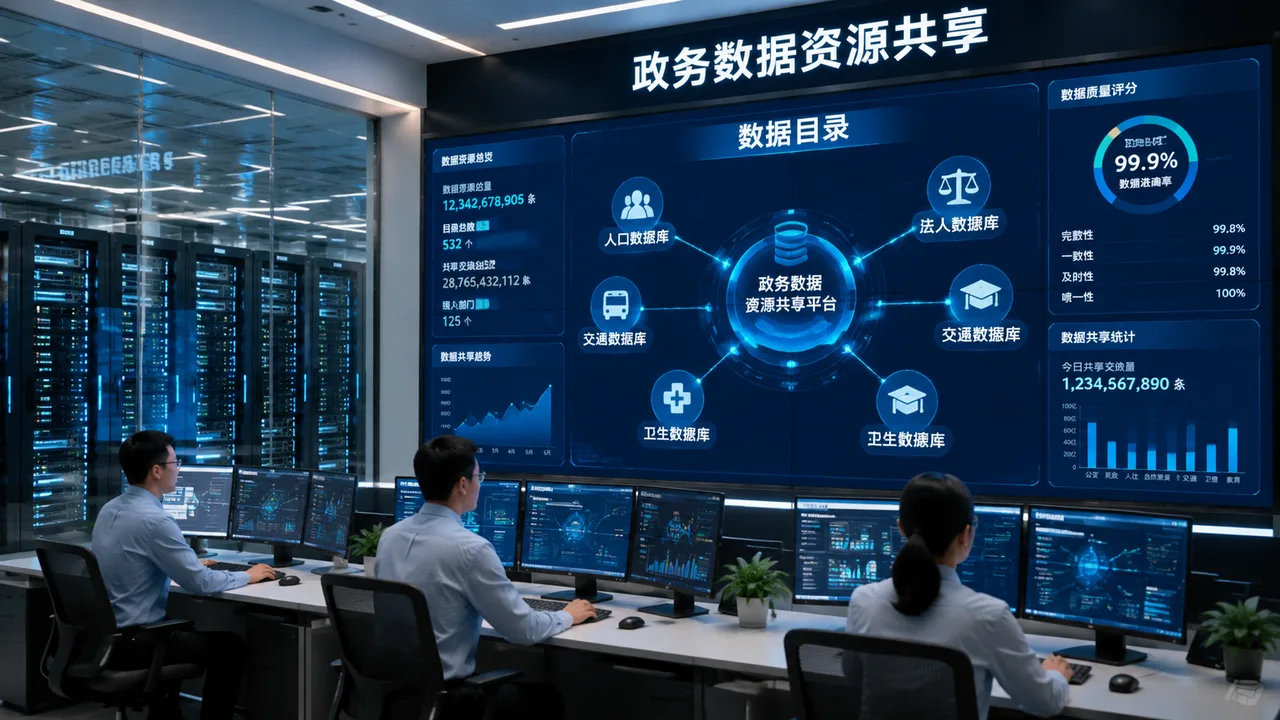 政务数据资源共享示意图