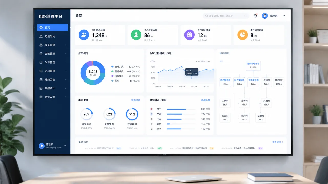 智慧党建管理示意图