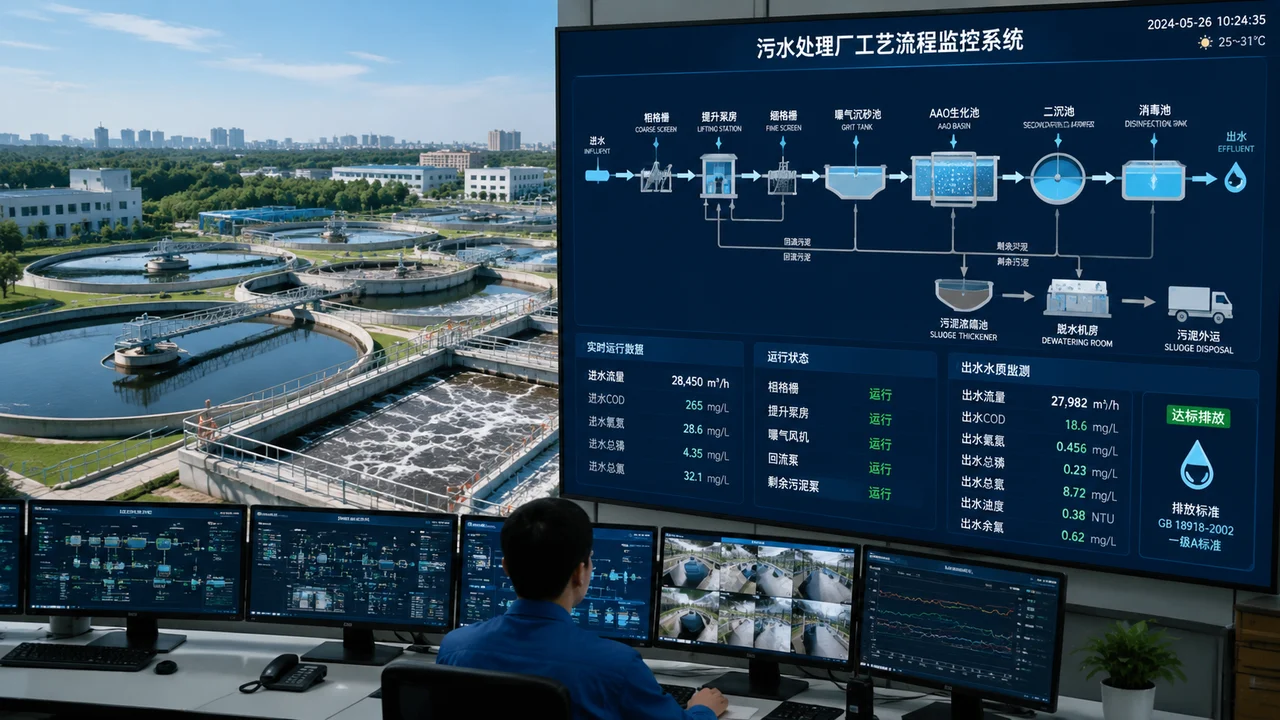 污水收集处理示意图