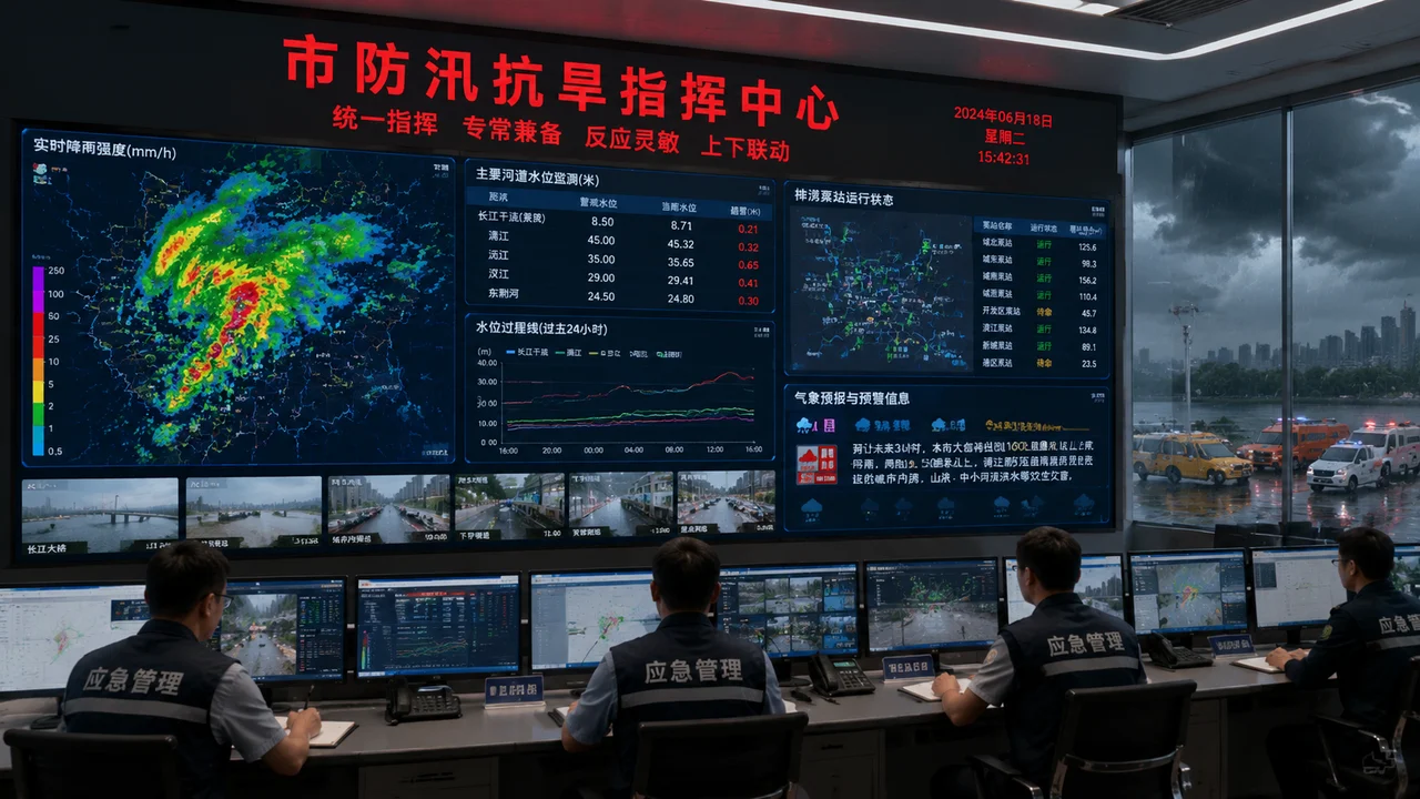 防汛应急指挥示意图