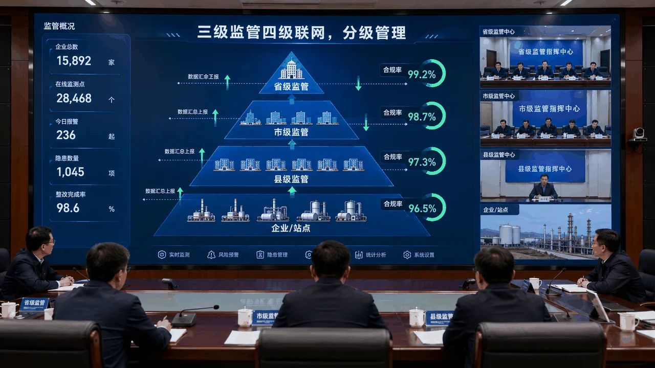 三级监管四级联网可视化界面