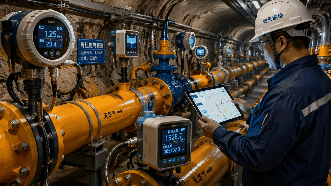 燃气管网压力监测示意图