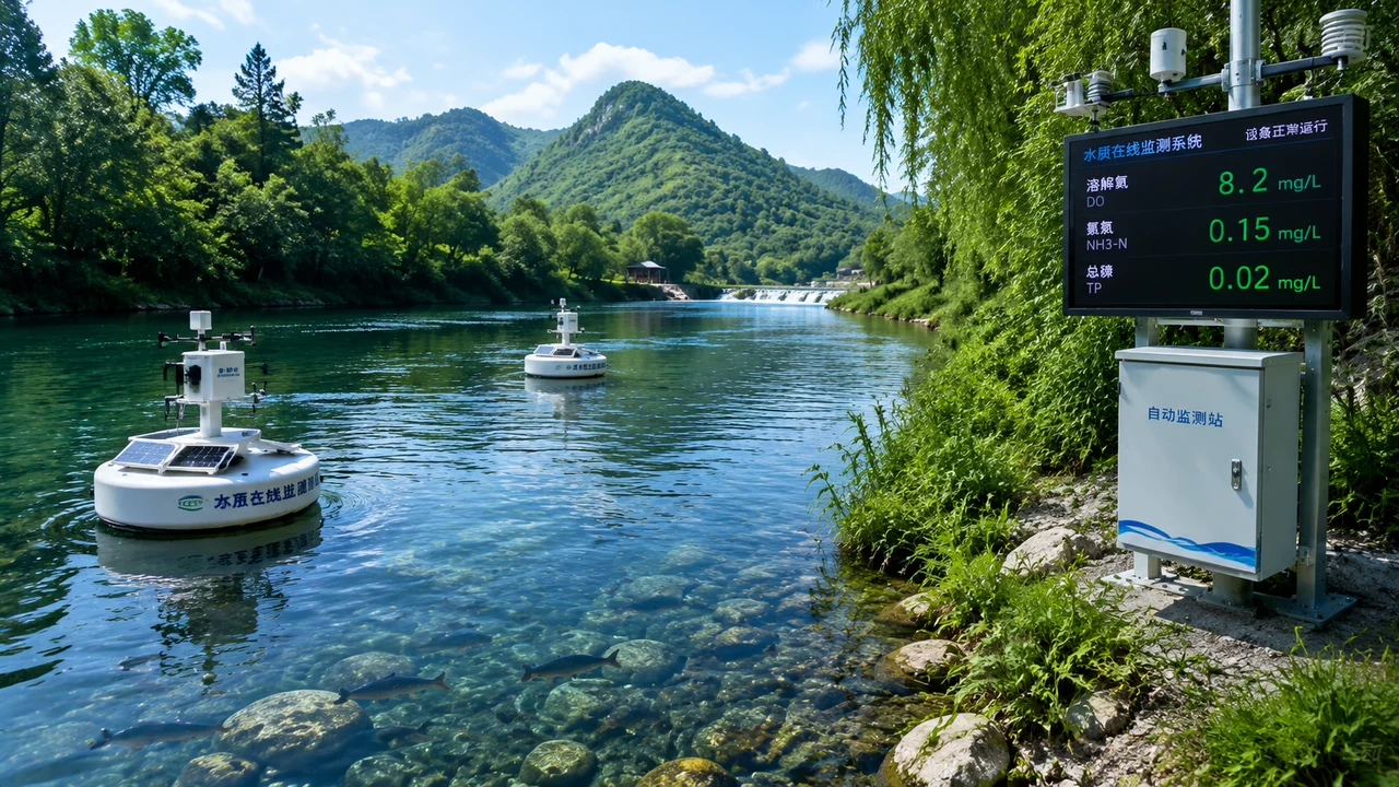 河湖生态监测示意图