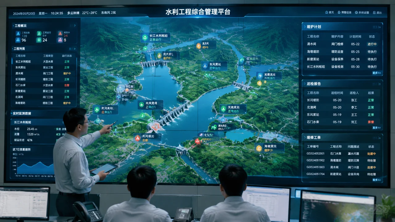 水利工程管理示意图