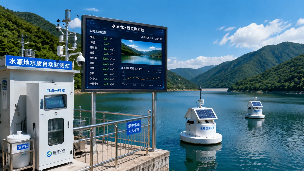 水源地水质监测示意图